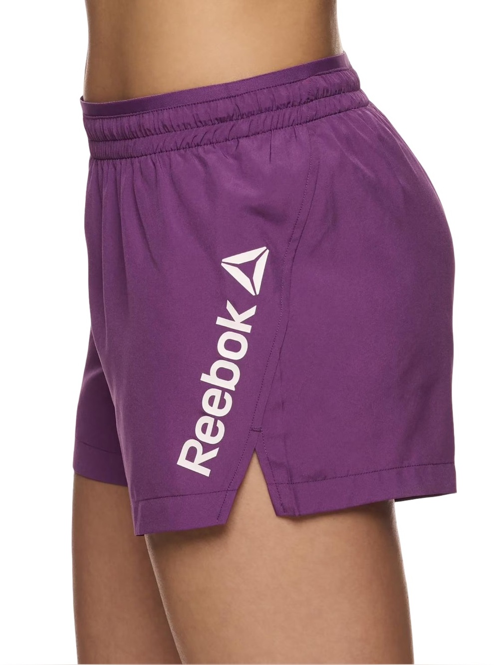NWT Reebok Purple Running Shorts Large Logo Graphic Size XS